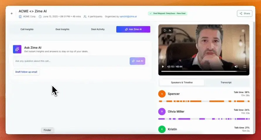 Personalized Follow-ups: Context-aware email templates that reference specific conversation points